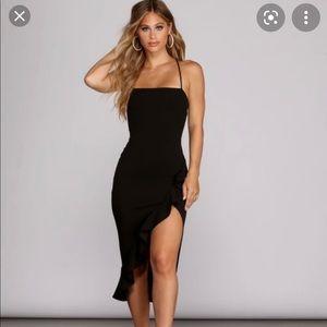 Windsor Add Some Flair ruffle detail midi dress